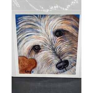 Laura Zoeller “Treat“ colorful Wheaton Terrier Dog Print 9X9